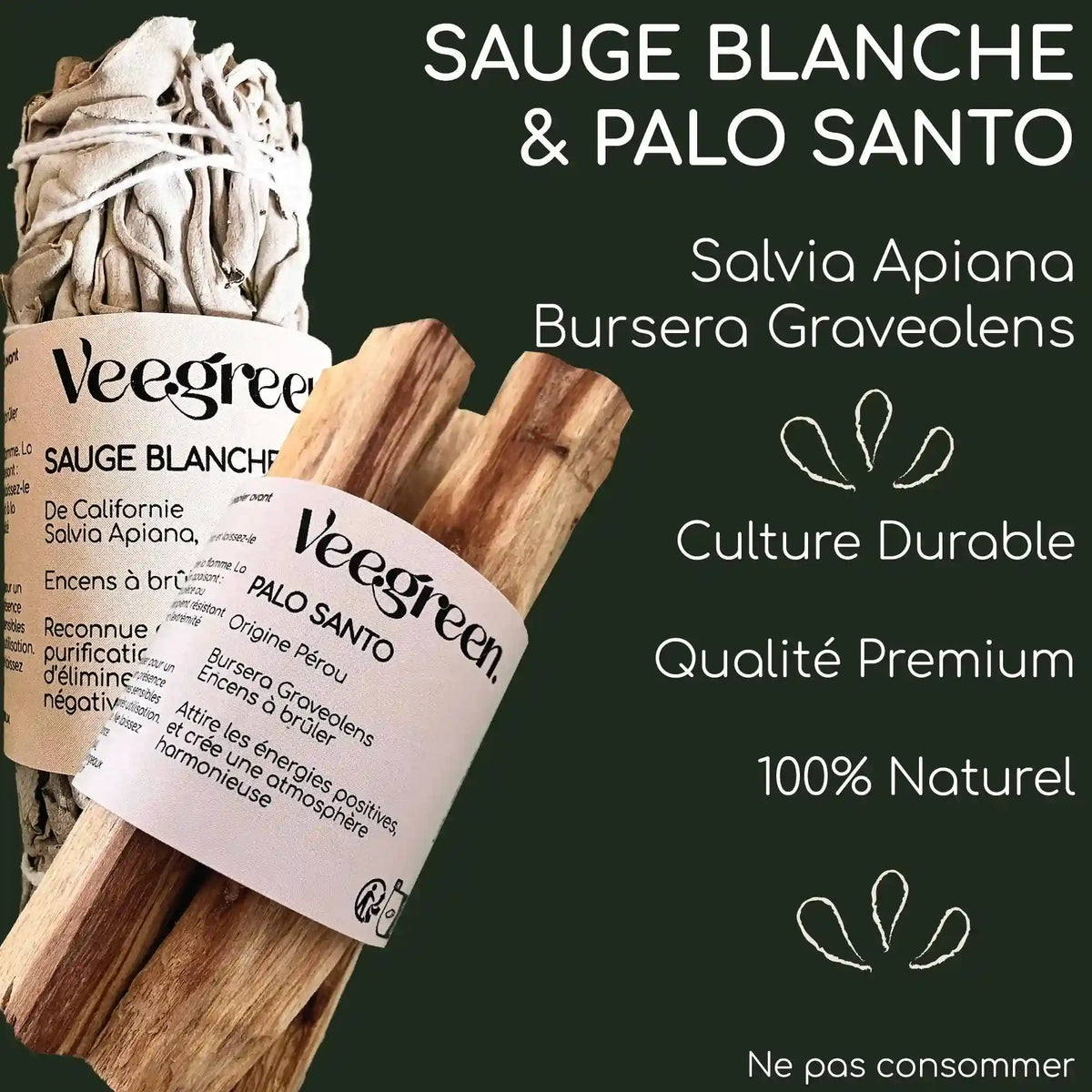 Sachet Salvia Apiana et Bursera Graveolens Naturel